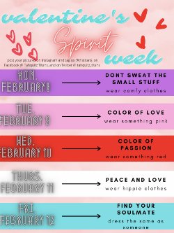 Valentine Spirit Week 2/8 - 2/12